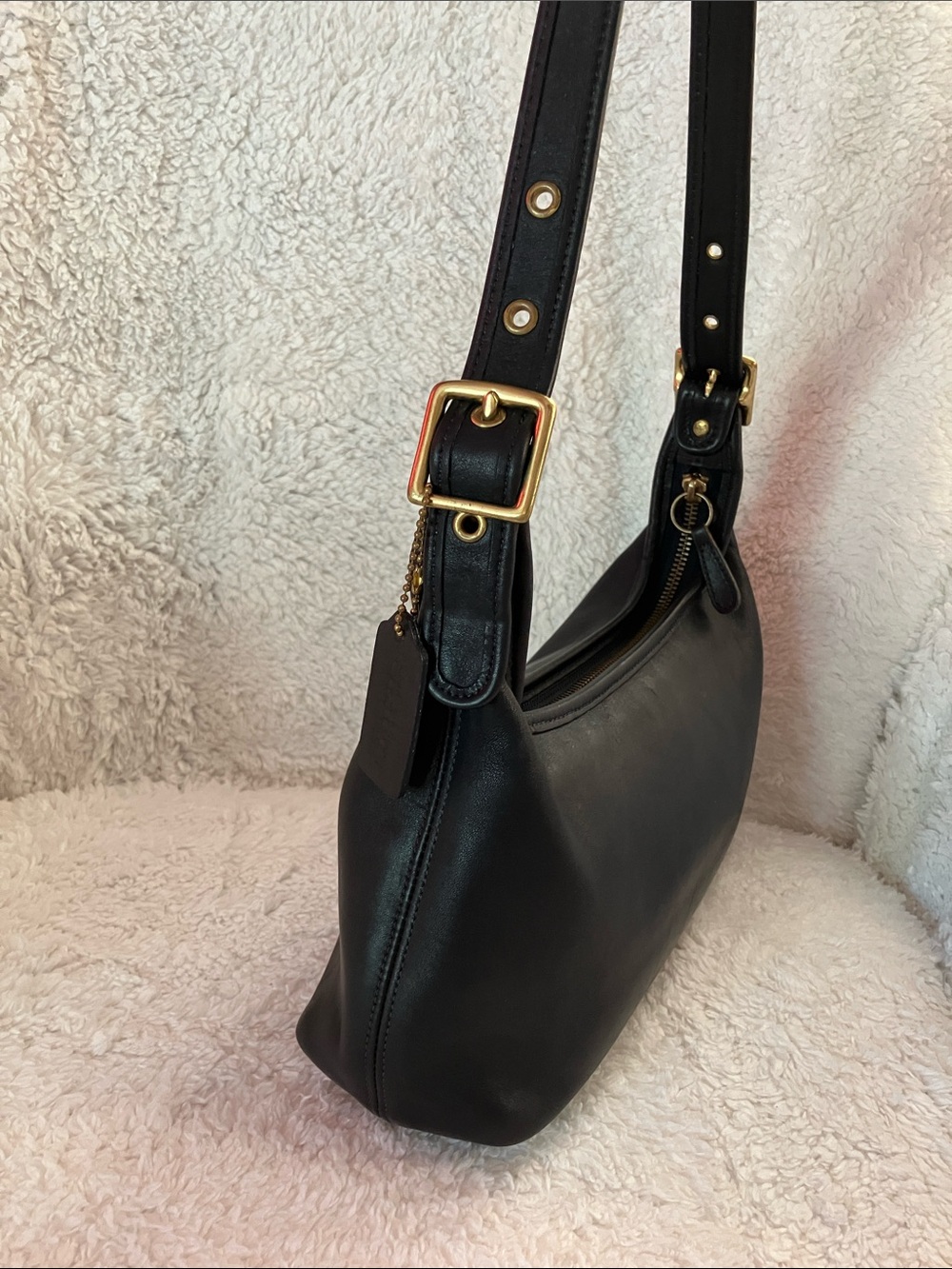 Navy Blue Vintage Coach 9059 Legacy Small Hobo Leather USA Made January 2002 - Picture 10 of 16